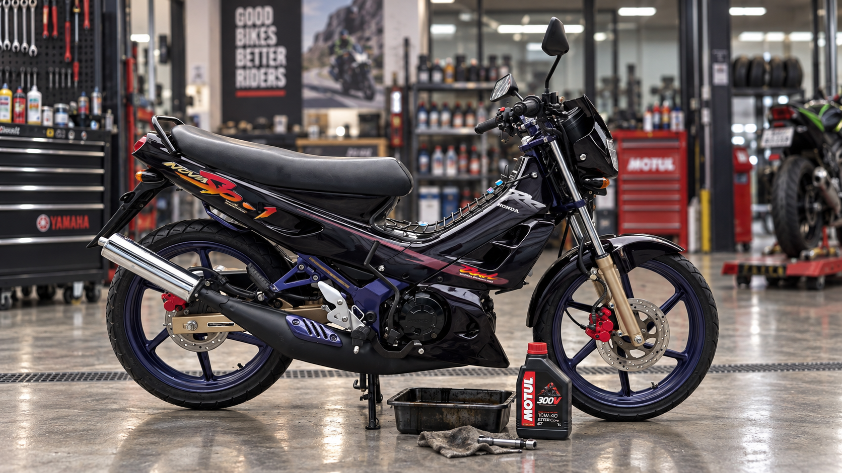 Cách kiểm tra mức nhớt máy NZ125R/NZ125RS đúng kỹ thuật